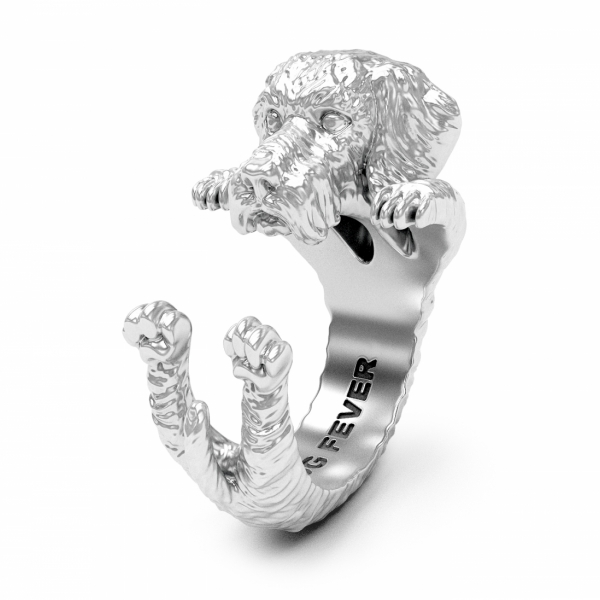 Dachshund Teckel Silver Hug Ring